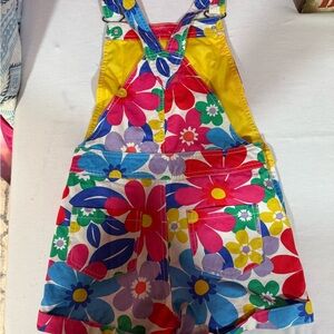 Baby Boden Colorful Floral Overalls